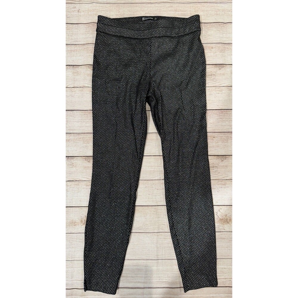 7th Avenue Pants Women’s Medium Black Metallic Geometric Design Studio NY&Co.